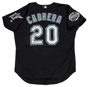 2003 Miguel Cabrera Rookie Season Game Used & World Series Issued and Signed Florida Marlins Alternate Jersey (PSA/DNA & JSA)